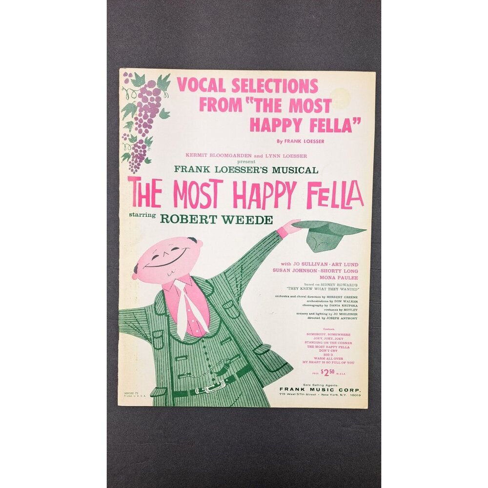 Vintage Most Happy Fella Song Book Vocal Selections Sheet Music Loesser 1956